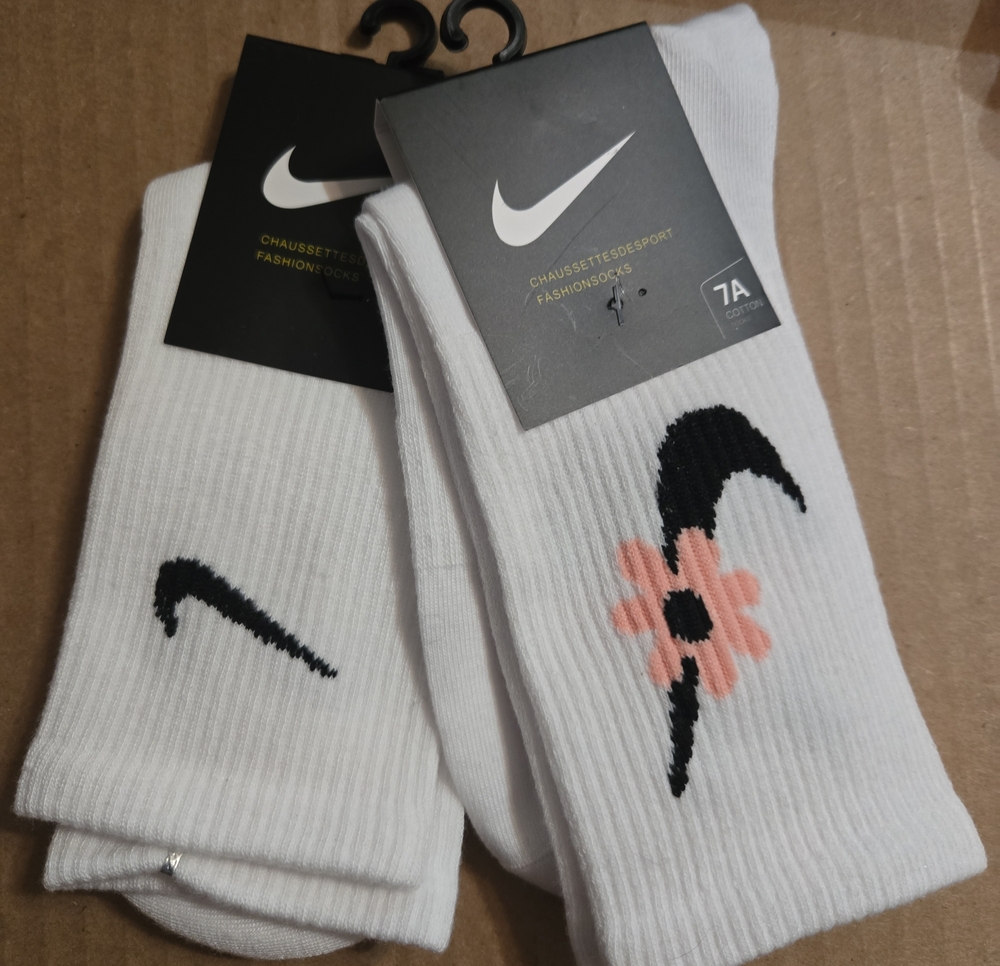2 Pair White Crew Athletic Socks